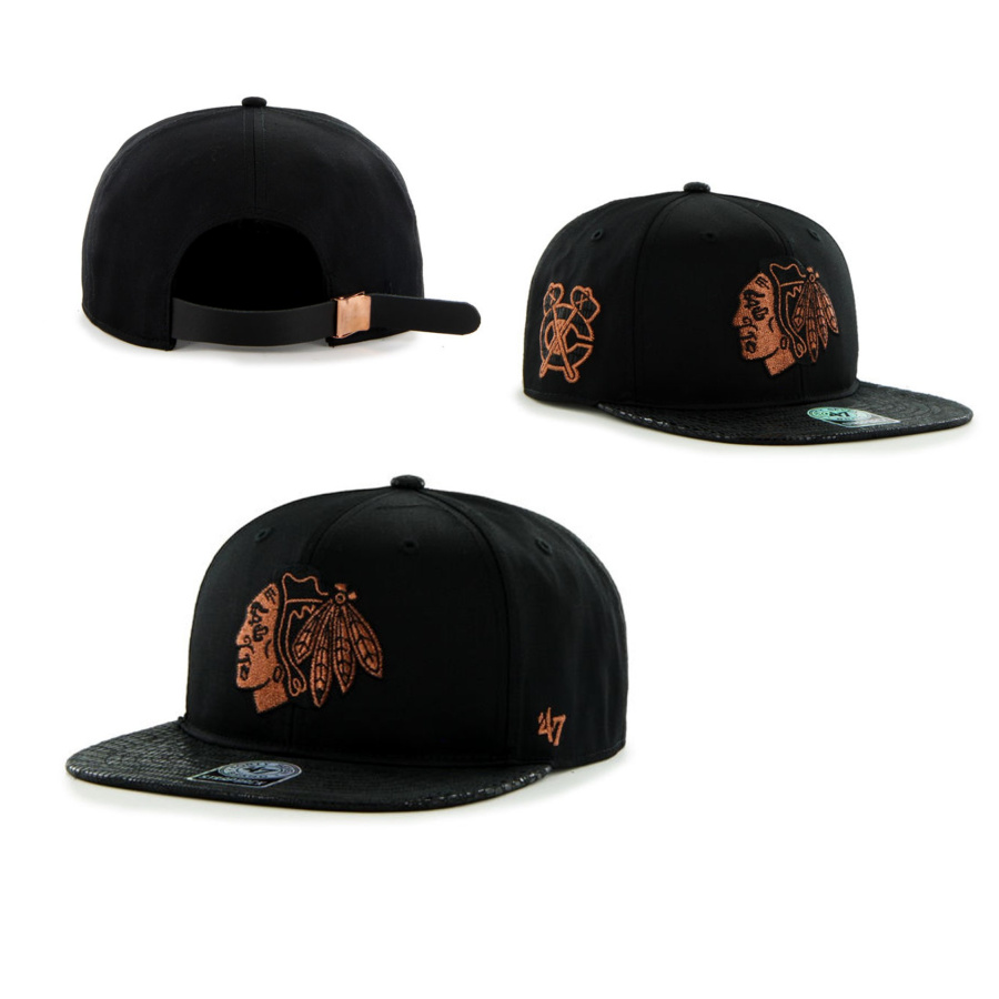 47 BRAND CAPTAIN LEATHER STRAPBACK NHL CHICAGO BLACKHAWKS ŠILTOVKA